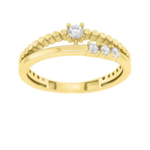 Brilio Silver Něžný pozlacený prsten se zirkony GR045Y 49 mm