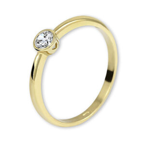 Brilio Zásnubní prsten ze žlutého zlata se zirkonem 226 001 01079 60 mm