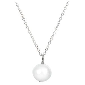 JwL Luxury Pearls Pravá perla bílé barvy na stříbrném řetízku JL0087 (řetízek