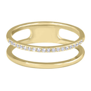 Troli Dvojitý minimalistický prsten z oceli Gold 62 mm