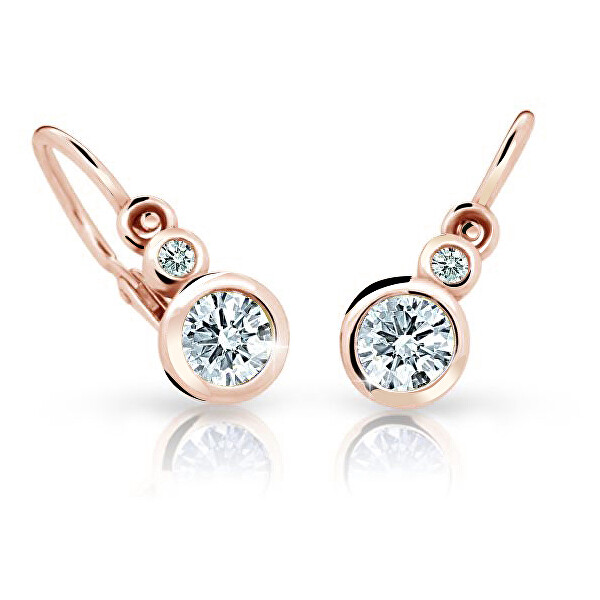 Cutie Jewellery Dětské náušnice z růžového zlata C1984-10-X-4 zelená