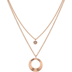 Fossil Stylový bronzový dvojitý náhrdelník Classics JF03546791