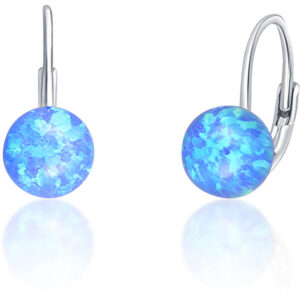 JVD Jemné stříbrné náušnice s modrými syntetickými opály SVLE0783XF6O300