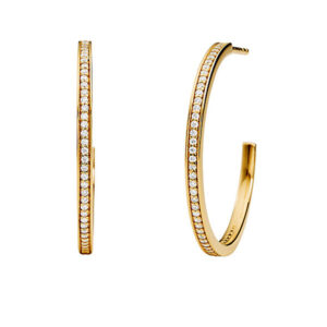 Michael Kors Pozlacené kruhové náušnice se zirkony MKC1178AN710