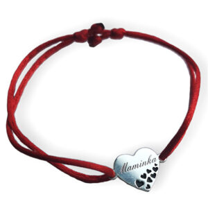 Praqia Šňůrkový červený kabala náramek Maminka KA6305
