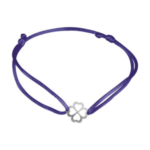 Praqia Šňůrkový modrý kabala náramek Čtyřlístek KA6197