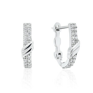 Brilio Silver Třpytivé stříbrné náušnice PE058