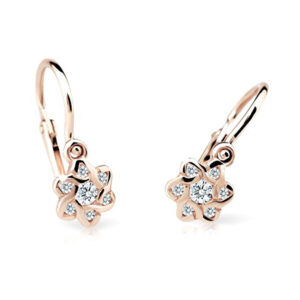 Cutie Jewellery Dětské náušnice z růžového zlata C2149-10-X-4 zelená