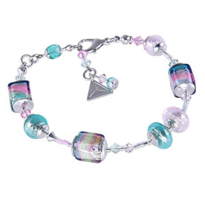 Lampglas Lákavý náramek Sweet Cubes s ryzím stříbrem v perlách Lampglas BCU22