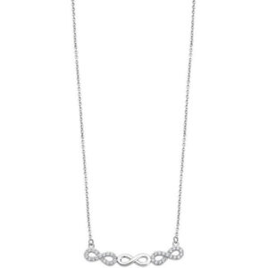 Lotus Silver Třpytivý stříbrný náhrdelník s čirými zirkony Nekonečno LP3316-1/1