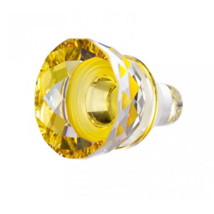 Preciosa Třpytivá skleněná žlutá zátka na víno s krišťálem Preciosa 1418 59