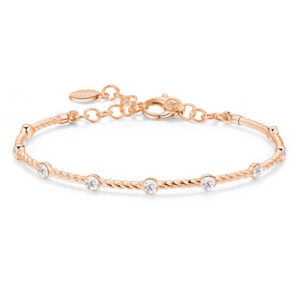Rosato Bronzový náramek se zirkony Storie RZB005