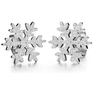 Troli Třpytivé náušnice z oceli Sněhová vločka KE-013