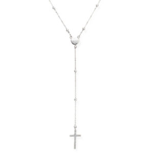 Amen Originální stříbrný náhrdelník se zirkony Love CLHCRZB