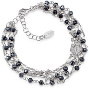 Amen Originální stříbrný náramek s krystaly Rosary BRMFBG
