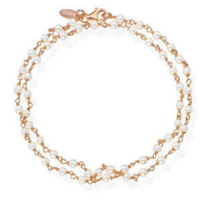 Amen Pozlacený náramek s perličkami Romance BRRP34