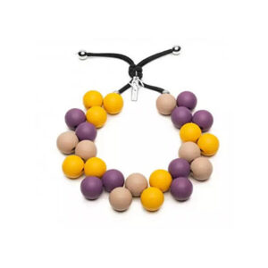 Ballsmania Originální náhrdelník C206BM3 Viola – Giallo – Beige
