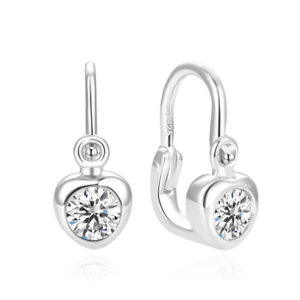 Beneto Něžné srdíčkové stříbrné náušnice AGUC2557D-WHITE