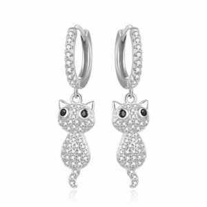 Beneto Něžné stříbrné náušnice Kočičky AGUC2574D