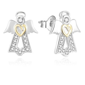 Beneto Něžné stříbrné náušnice andělíček AGUP2575D