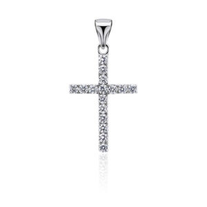 Brilio Silver Třpytivý stříbrný přívěsek křížek PT27W