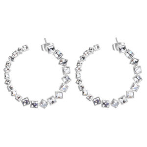 Brosway Kruhové náušnice s krystaly Symphonia BYM73