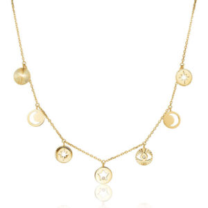 Brosway Pozlacený náhrdelník s krystaly Chant BAH02