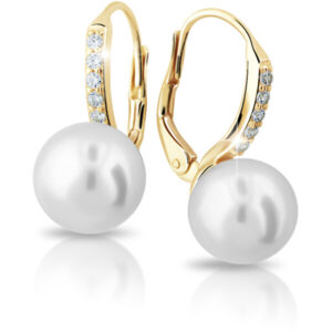 Cutie Jewellery Exkluzivní zlaté náušnice s pravými perlami a zirkony Z6432-3122-50-10-X-1
