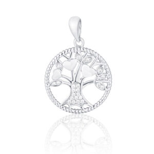 JVD Něžný stříbrný přívěsek se zirkony Strom života SVLP0755XF6BI00