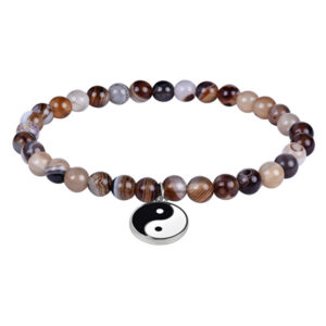 Troli Korálkový náramek Jing a Jang z perského achátu 18 cm