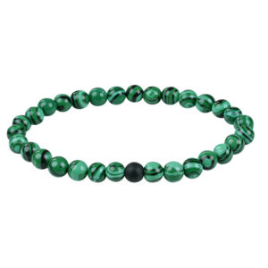 Troli Korálkový náramek z malachitu a onyxu 18 cm