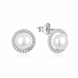 Beneto Jemné stříbrné náušnice s pravými perlami AGUP2091P