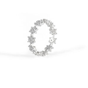 Beneto Něžný stříbrný prsten se zirkony AGG499 60 mm