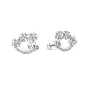 Beneto Slušivé stříbrné náušnice se zirkony AGUP2751