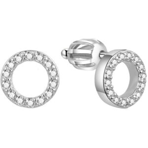 Beneto Stříbrné třpytivé náušnice AGUP1461S