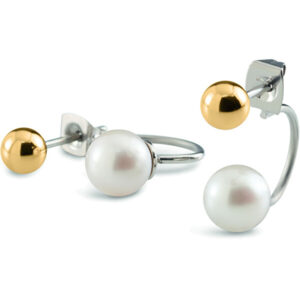 Boccia Titanium Dvojité titanové náušnice s perličkami 05019-02