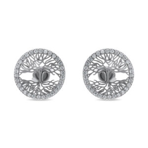 Brilio Silver Jemné stříbrné náušnice se zirkony Strom života EA231W