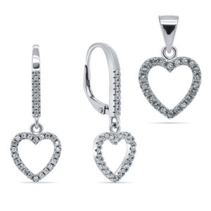 Brilio Silver Něžný stříbrný set s designem srdce SET196W (přívěsek