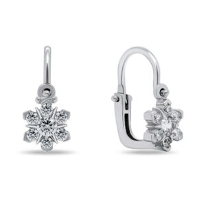 Brilio Silver Oslnivé dívčí stříbrné náušnice kytičky EA188W