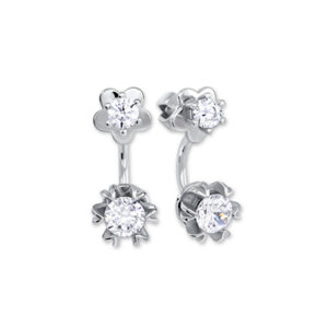 Brilio Silver Třpytivé stříbrné náušnice 2v1 436 001 00422 04