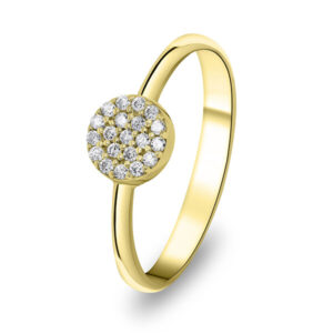 Brilio Silver Třpytivý pozlacený prsten s čirými zirkony RI010Y 58 mm