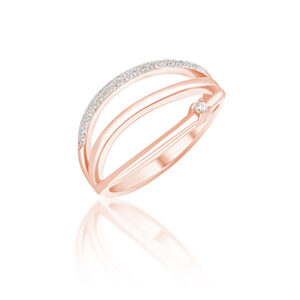 JVD Elegantní bronzový prsten se zirkony SVLR0393XH2RO 60 mm