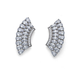 Oliver Weber Luxusní stříbrné náušnice s krystaly Cleo 62124