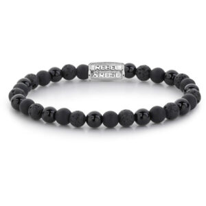 Rebel&Rose Korálkový náramek Black Rocks RR-60033-S 19 cm - L