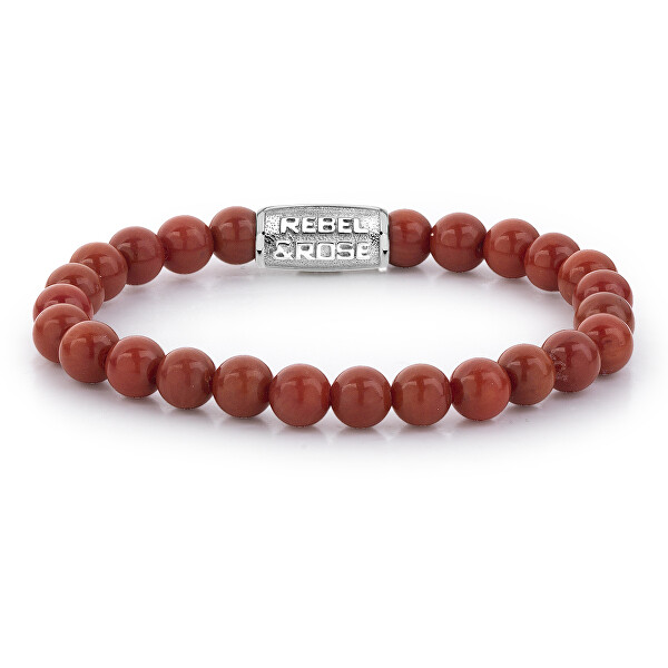 Rebel&Rose Korálkový náramek Red Coral RR-60039-S 15 cm - XS