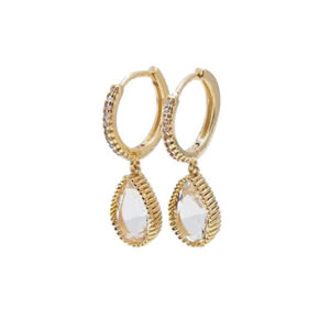 Troli Pozlacené kruhové náušnice se zirkonem VBE008 G