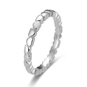 Beneto Stříbrný prsten se srdíčky AGG344 58 mm