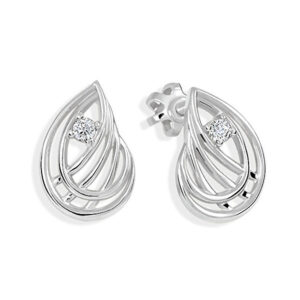 Brilio Módní náušnice z bílého zlata 236 001 01054 07