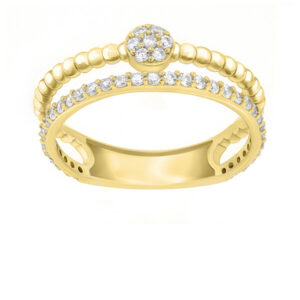 Brilio Silver Úchvatný pozlacený prsten se zirkony GR063Y 62 mm