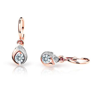 Cutie Jewellery Dětské náušnice z růžového zlata C1898-10-X-4 zelená